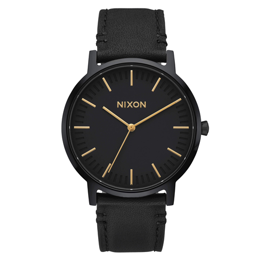 NIXON ニクソン　腕時計 THE PORTER LEATHER　ALL BLACK GOLD/メンズウォッチ