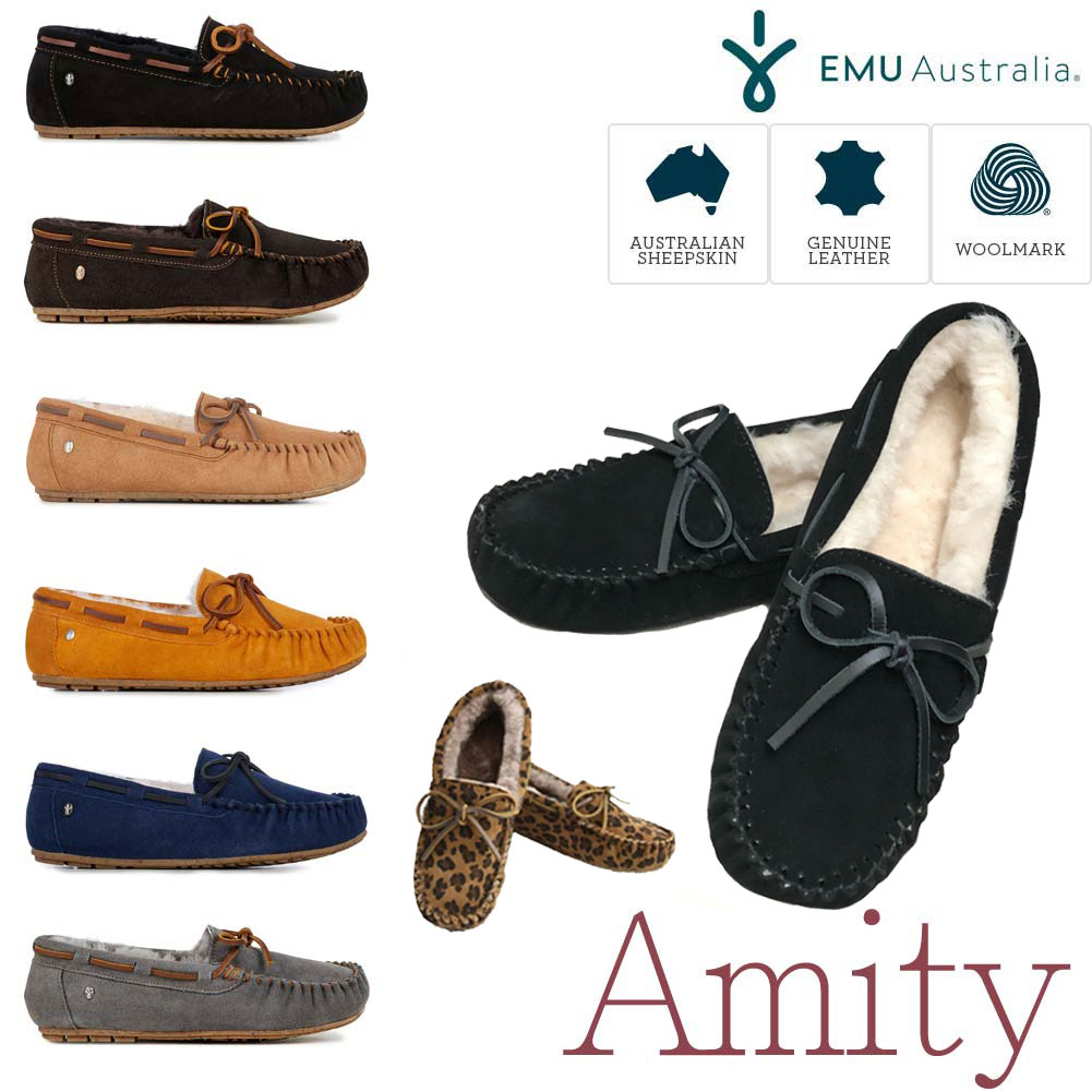 【30%OFF】【送料無料】 EMU エミュー AMITY アミティ モカシン スエード/シープスキン シューズ