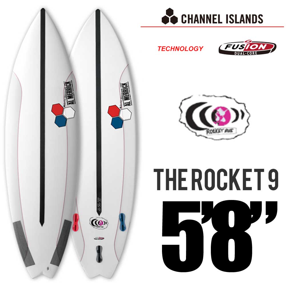 ショートボード SURFTECH CHANNEL ISLANDS チャネルアイランズ ROCKET 9 5'8 ロケット9◇サーフボード ３フィン  FCS2 アルメリック
