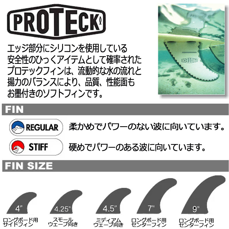 ロングボードフィン 7”プロテックフィン パワーフレックス PROTECK FIN 