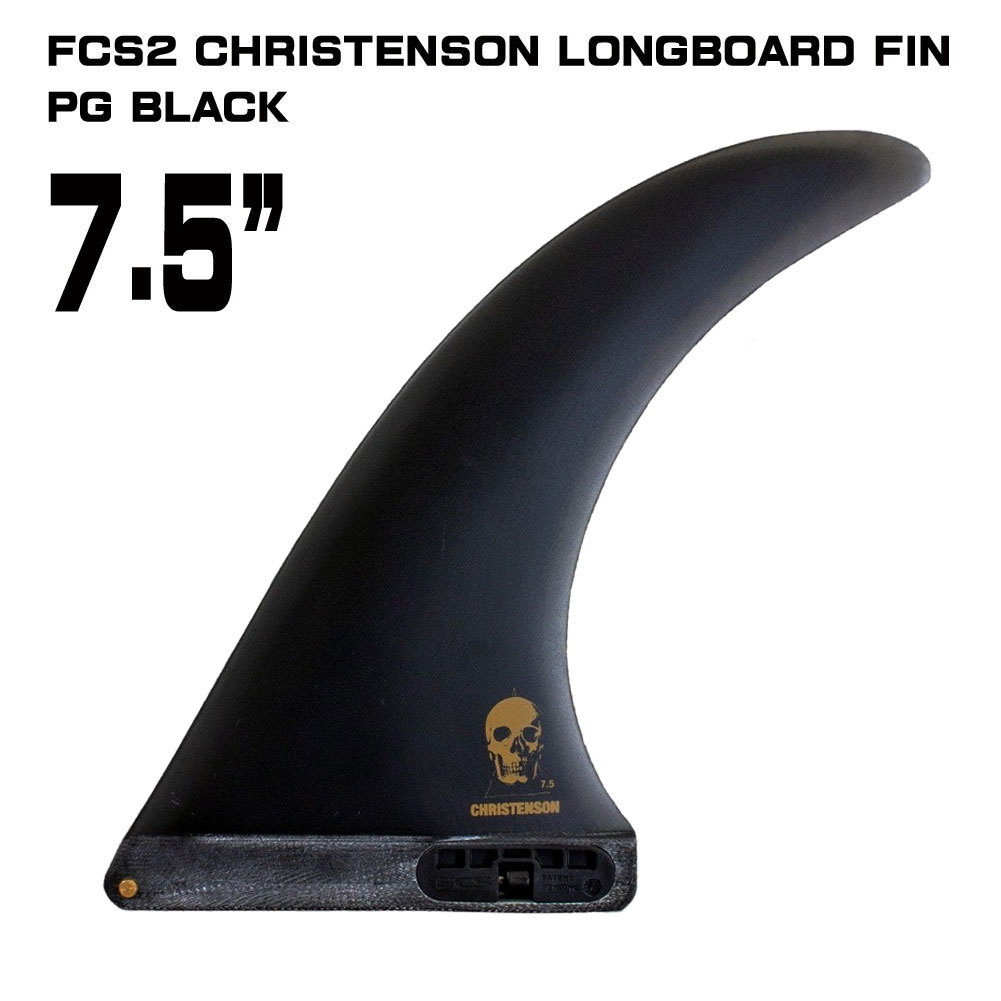 ロングボードフィン サーフボード フィン FCS2 CHRISTENSON LONGBOARD FIN PG BLACK 7.5 クリステンソン  シングルフィン