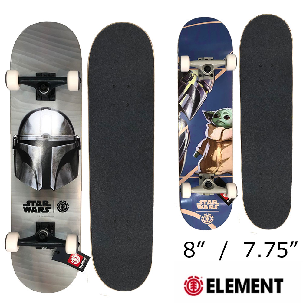 【送料無料】 ELEMENT エレメント×スターウォーズ コラボ コンプリートスケートボード 8インチ 7.75インチSTAR WARS THE  MANDALORIAN BESKAR THE MANDALORIAN CHILD SKATEBOARD ストリート トリック系