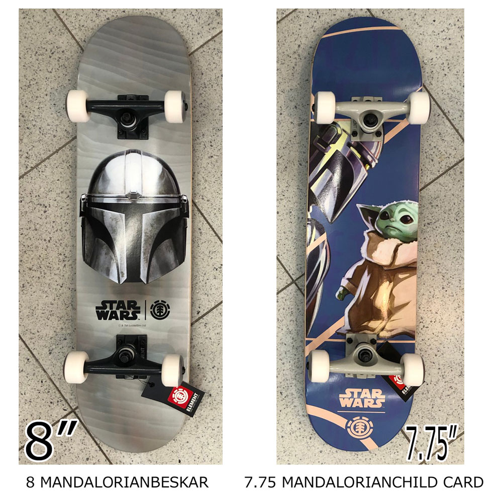 【送料無料】 ELEMENT エレメント×スターウォーズ コラボ コンプリートスケートボード 8インチ 7.75インチSTAR WARS THE  MANDALORIAN BESKAR THE MANDALORIAN CHILD SKATEBOARD ストリート トリック系