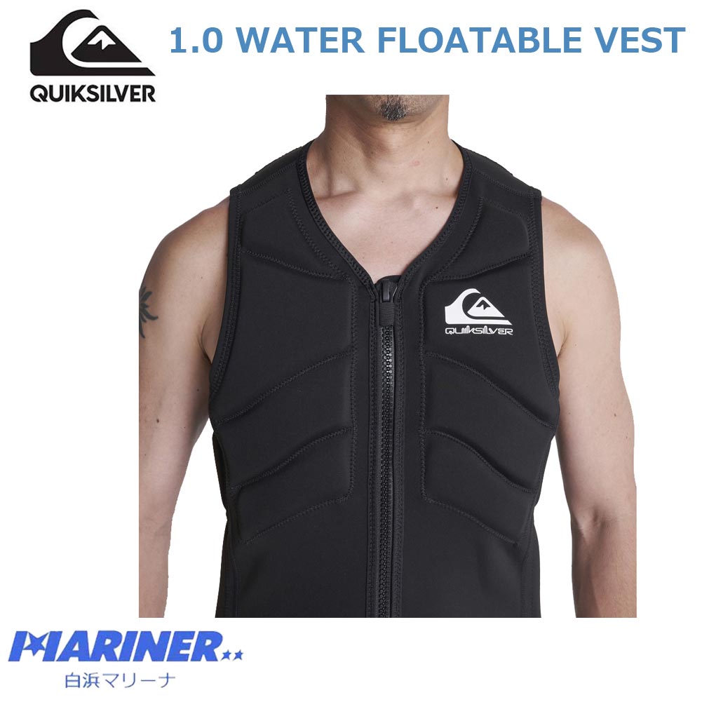 【送料無料】 QUIKSILVER クイックシルバー 1mm メンズ ウォーター フロータブルベスト QWT221913 1.0 WATER  FLOATABLE VEST SUP サーフィン マリンスポーツ 黒 ブラック 3サイズ M L XLウェットスーツ フローティングベスト