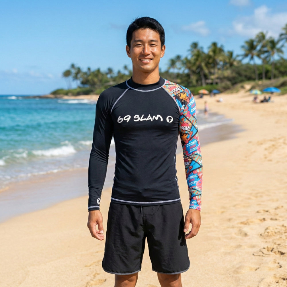 69slam メンズ ラッシュガード COSMIC PINK RIDER MRLCPR-BK ブラック