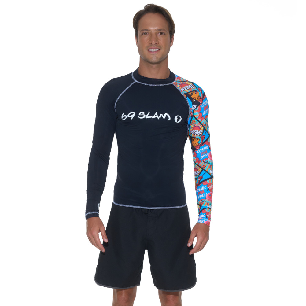 69slam メンズ ラッシュガード COSMIC PINK RIDER MRLCPR-BK ブラック