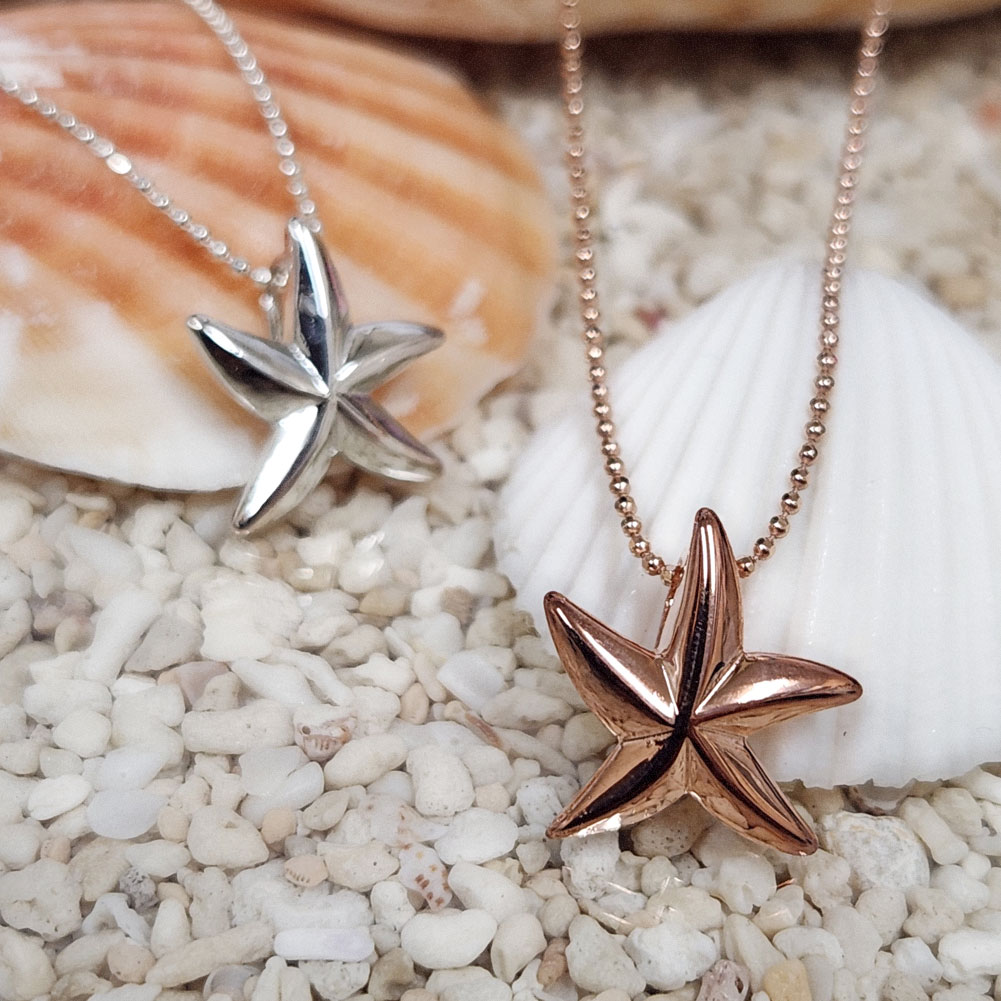 ハワイアンジュエリー スターフィッシュ シルバー925チェーン付き