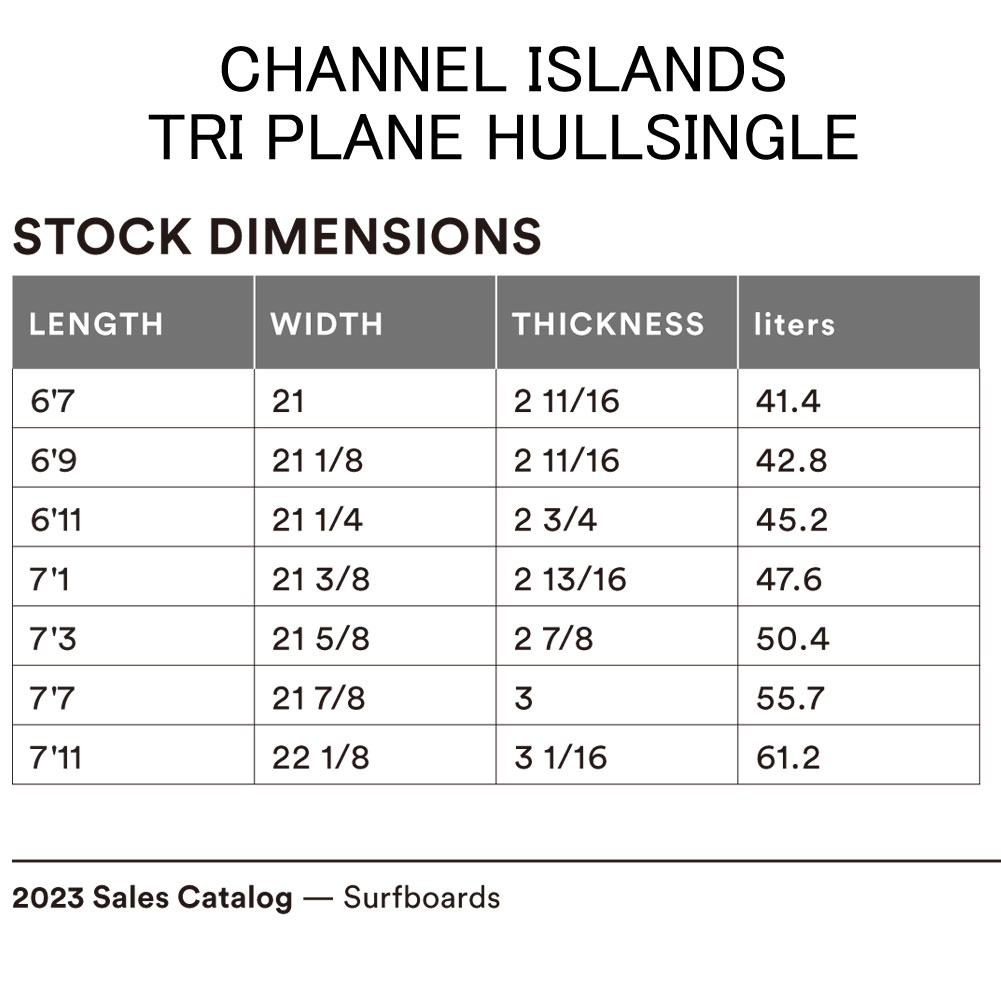 ミッドレングス チャンネルアイランド サーフボード トライ・プレーン・ハル シングル 6'７CHANNEL ISLANDS TRI PLANE HULL  SINGLE Midlength チャネルアイランズ