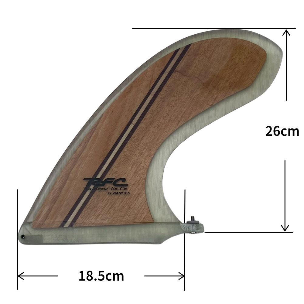 ロングボードフィン Rainbow fin El Gato 9.5 Wood レインボーフィン