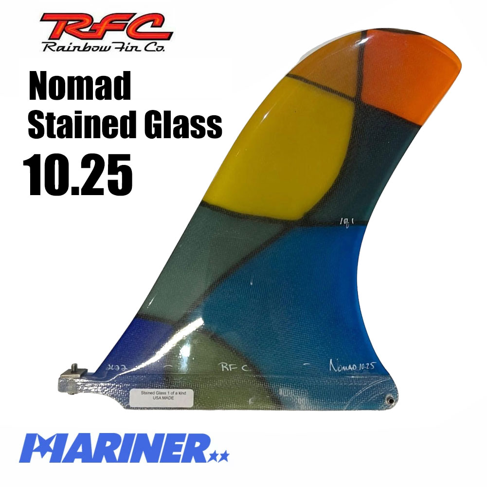 【送料無料】ロングボード 10.25 Rainbow fin NOMAD SG Stained Glass レインボーフィン ノマド 10.25  ステンドグラスフィン サーフボード フィン センターフィン シングルフィン サーフィン アートフィン ギフトプレゼント